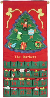 Green Christmas Tree Advent Calendar With "Family Name"